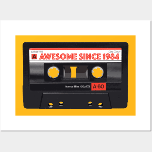 Classic Cassette Tape Mixtape - Awesome Since 1984 Birthday Gift Posters and Art